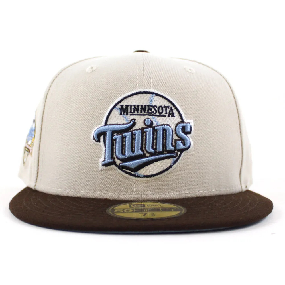 Minnesota Twins 30TH Anniversary New Era 59Fifty Fitted Hat (GITD Stone Gray Burnt-Wood Sky Blue Under Brim)