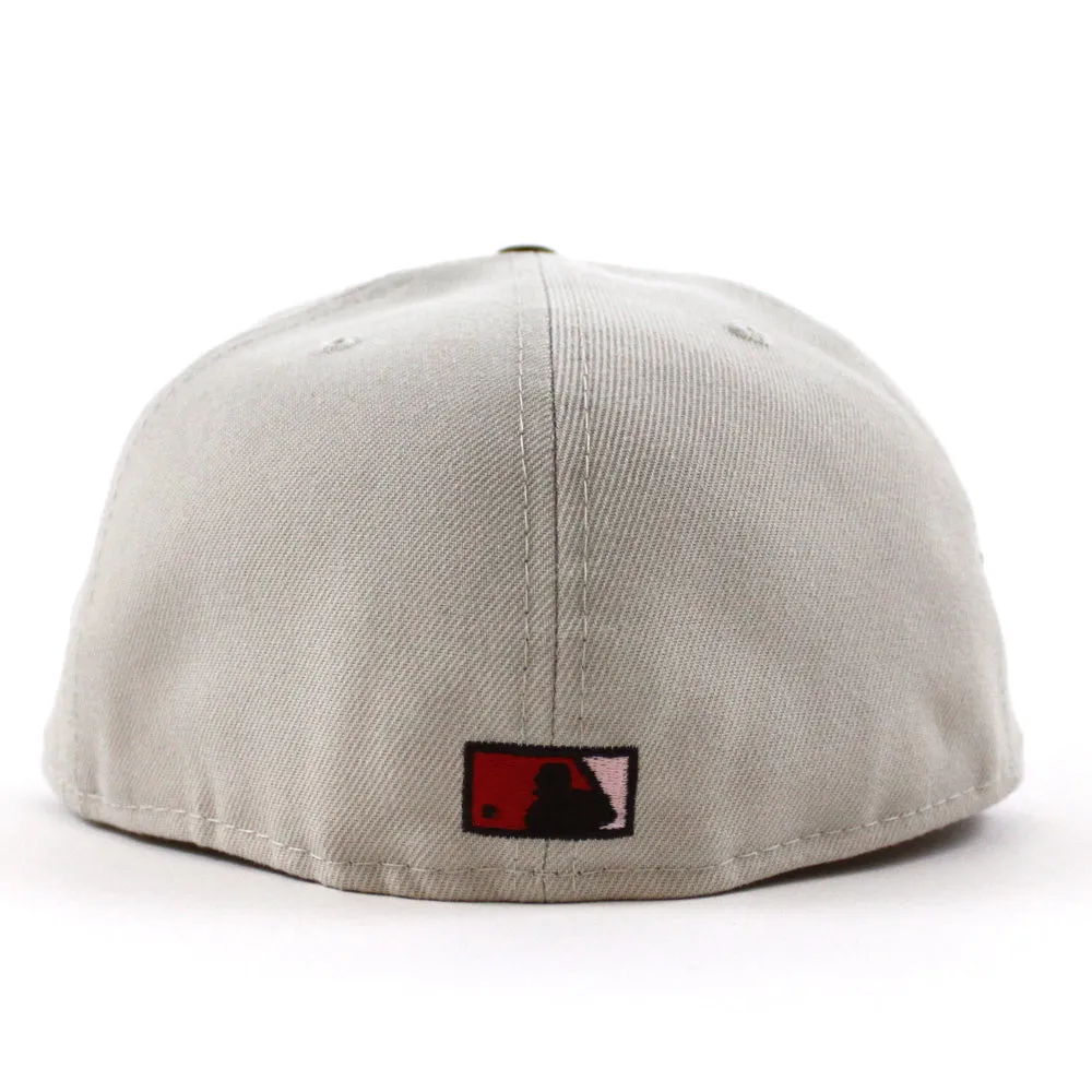 Montreal Expos CLUB DE BASEBALL New Era Fitted 59Fifty Hat (GITD Stone Gray Walnut Pink Under Brim)