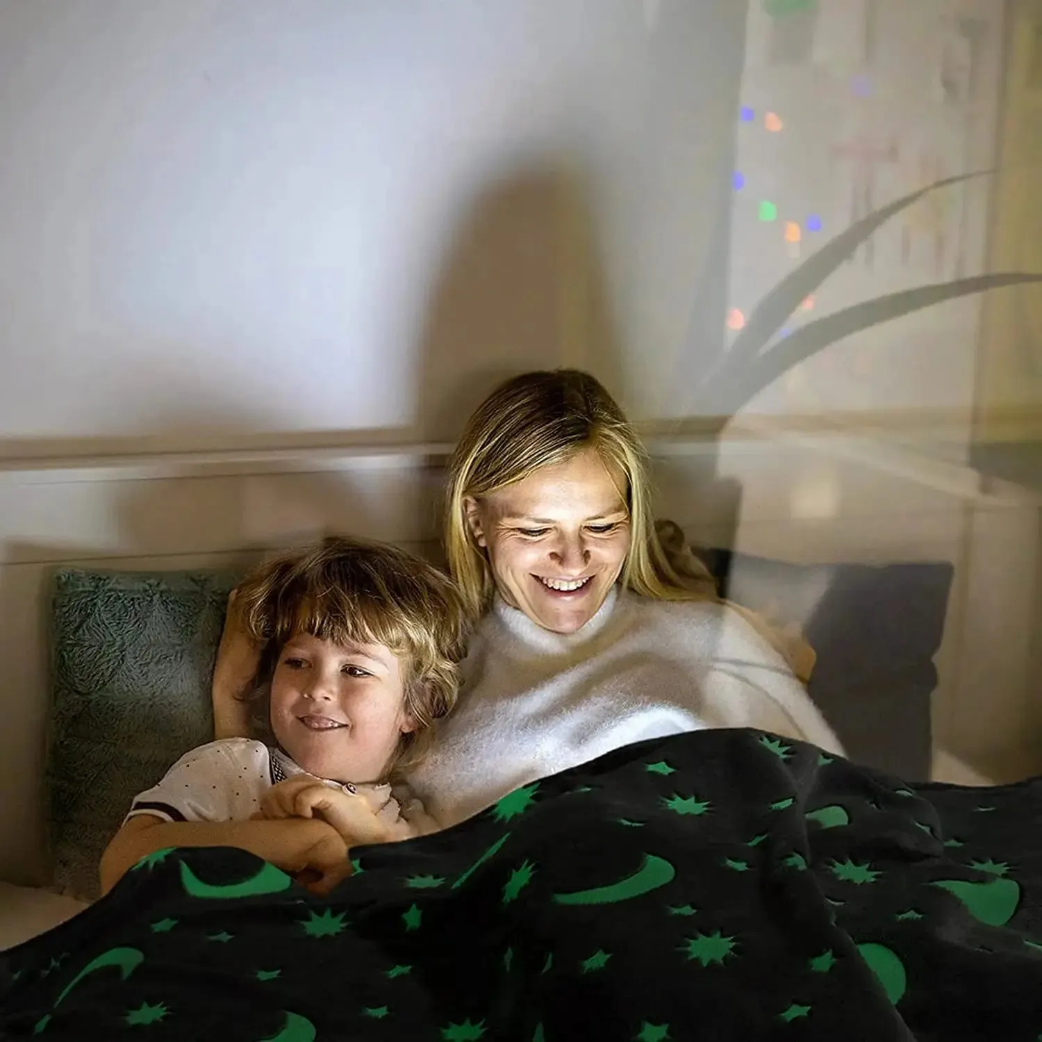 Moon & Stars Glow in The Dark Blanket for Kids |0-15 Yrs.