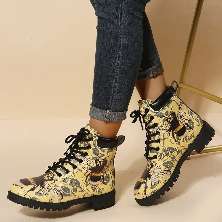 Multi-color Printing Fashion Martin Boots