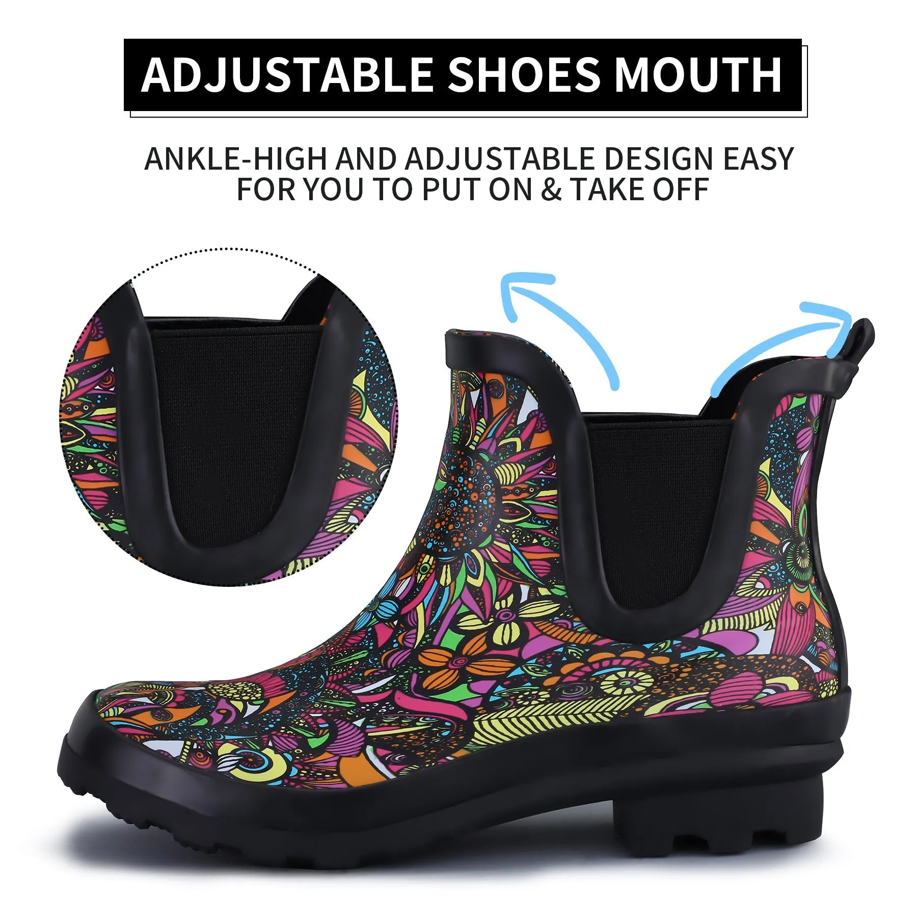 Multicolored Matte Chelsea Rain Boots