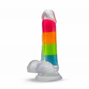 Neo Elite Glow in the Dark Rainbow Rave 6.5" Silicone Dual Density  Multicolored