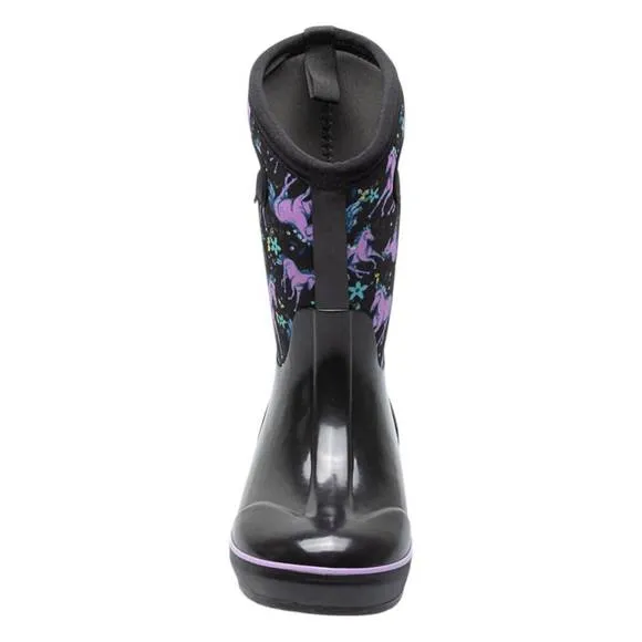 NEW BOGS girl's classic unicorn boots in black multi