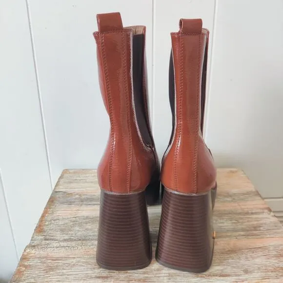 New Circus NY Stace Platform Chelsea Boots Sz 7M Y2K 90s Square Block Heel