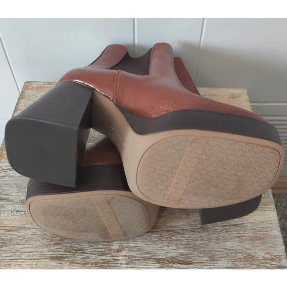 New Circus NY Stace Platform Chelsea Boots Sz 7M Y2K 90s Square Block Heel