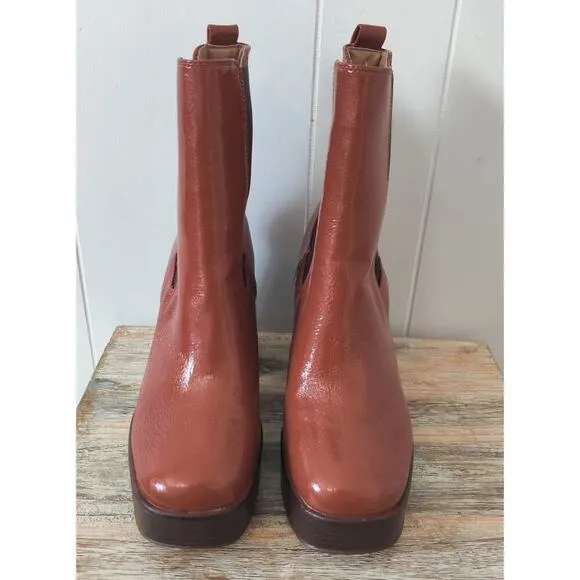 New Circus NY Stace Platform Chelsea Boots Sz 7M Y2K 90s Square Block Heel