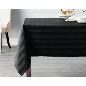 New hometrends Microfiber Stripe Tablecloth, 52"X70", Black!