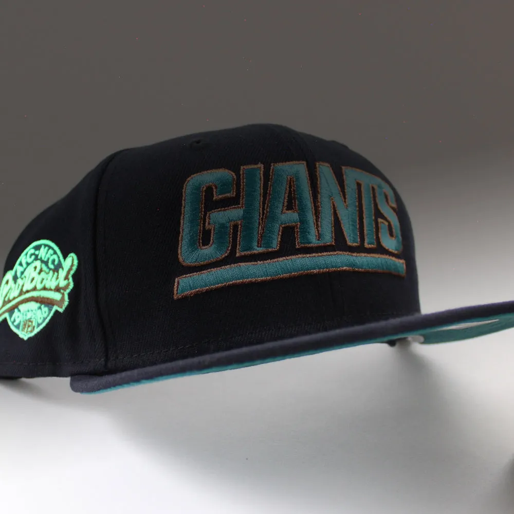NEW YORK GIANTS PRO BOWL 1986 59Fifty New Era Fitted Hat (GITD Navy M Copper Aqua Under Brim)