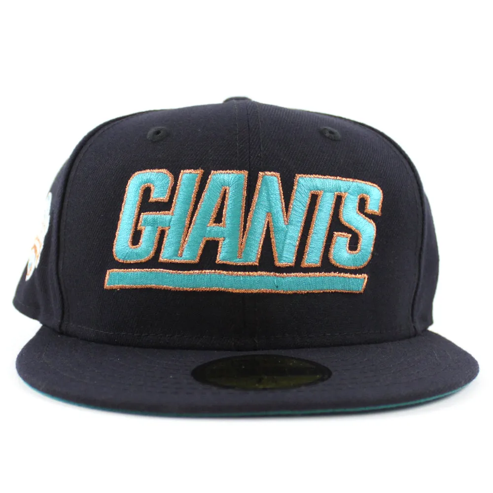 NEW YORK GIANTS PRO BOWL 1986 59Fifty New Era Fitted Hat (GITD Navy M Copper Aqua Under Brim)