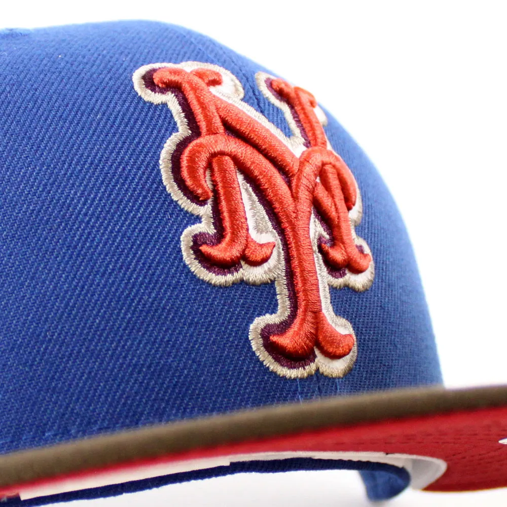 New York Mets 40TH ANNIVERSARY New Era 59Fifty Fitted Hat (Glow in the Dark SongBird Walnut Pinot Red Under Brim)