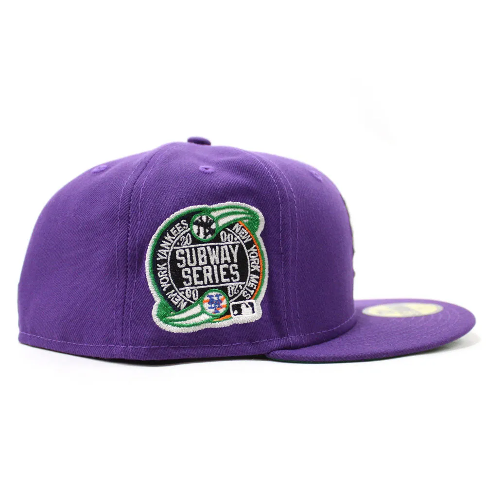 New York Mets Subway Series 59Fifty New Era Fitted Hat (Glow in the Dark Purple Green Under Brim)