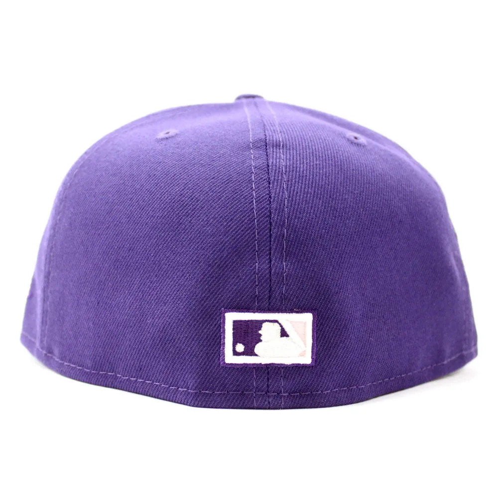 New York Yankees 2000 World Series New Era 59Fifty Fitted Hat (Glow in the Dark Purple Pink Under Brim)