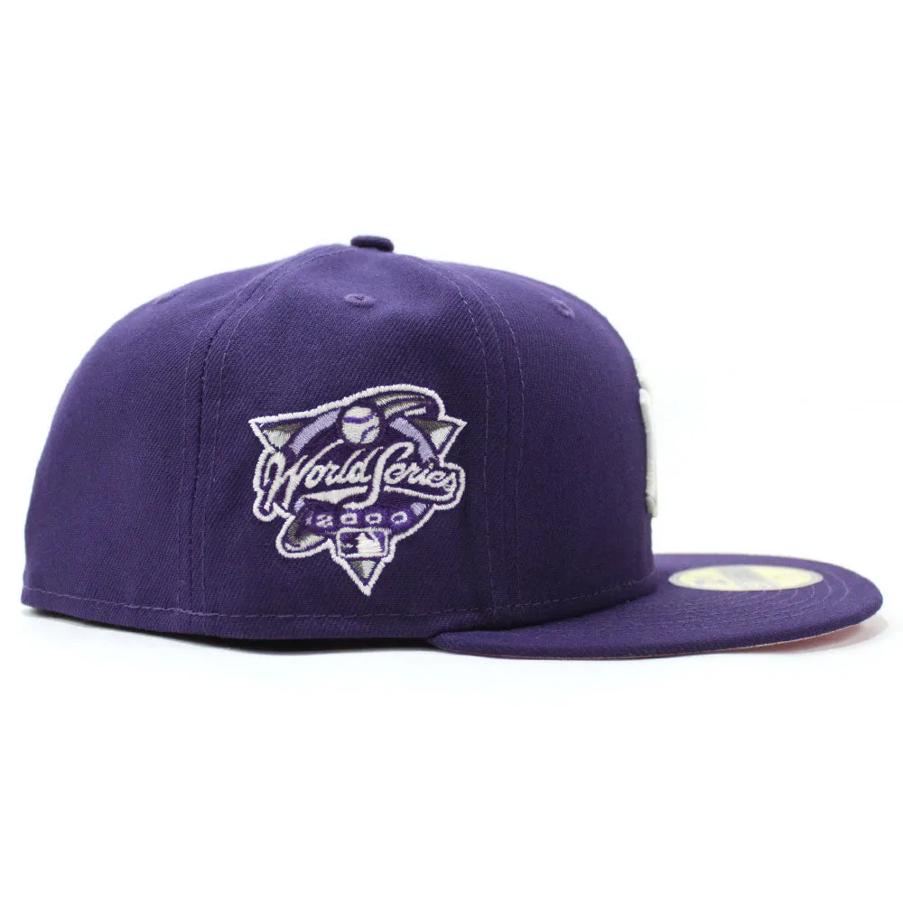 New York Yankees 2000 World Series New Era 59Fifty Fitted Hat (Glow in the Dark Purple Pink Under Brim)