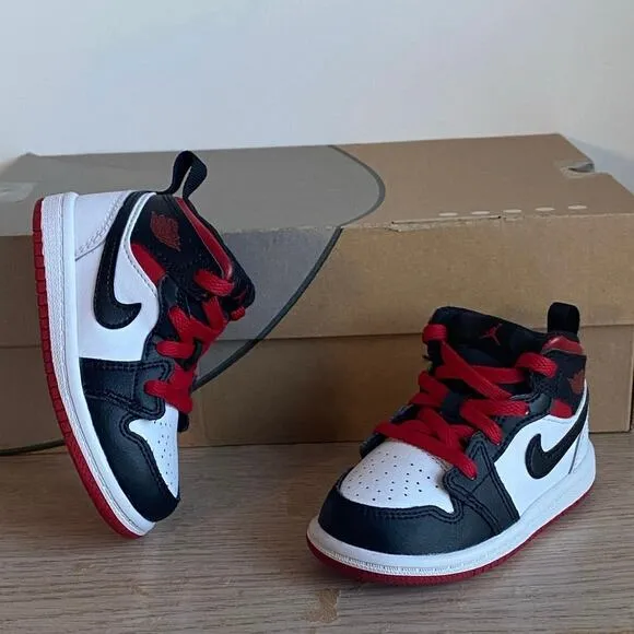 Nike Air Jordan 1 Mid Gym Red/White Toddler Sneakers - SZ 6 C
