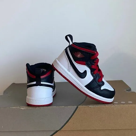 Nike Air Jordan 1 Mid Gym Red/White Toddler Sneakers - SZ 6 C