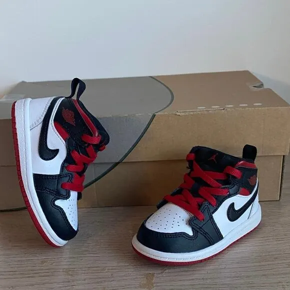 Nike Air Jordan 1 Mid Gym Red/White Toddler Sneakers - SZ 6 C