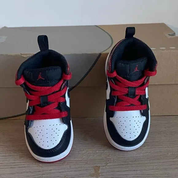 Nike Air Jordan 1 Mid Gym Red/White Toddler Sneakers - SZ 6 C