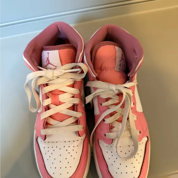 Nike Air Jordan 1 Mid Pink White Sneakers