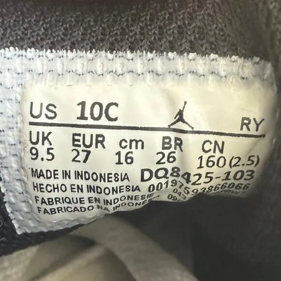 Nike Air Jordan 1 Mid White/Green Glow Toddler Sneakers - SZ 10 C