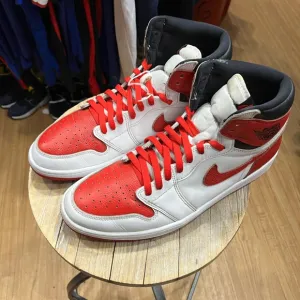 Nike Air Jordan 1 Retro High OG 555088 161- White/University Red-Black Size 14