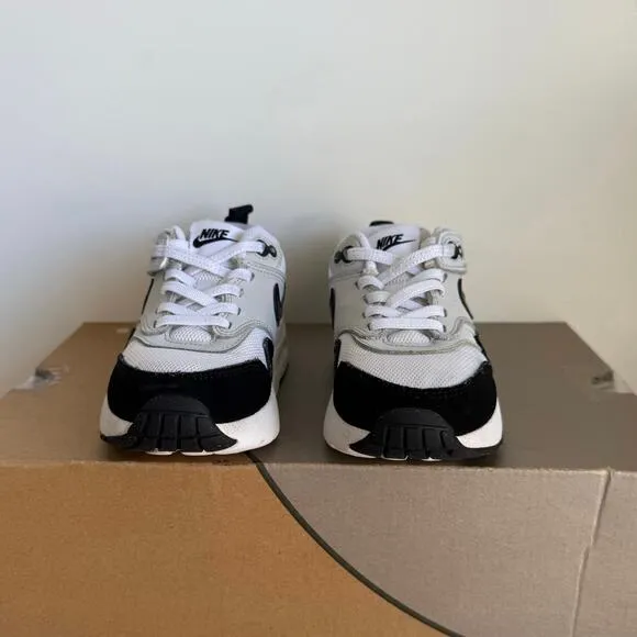 Nike Air Max 1 EasyOn White/Black Little Kids Sneakers - SZ 11 C