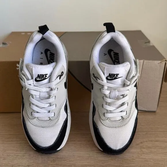 Nike Air Max 1 EasyOn White/Black Little Kids Sneakers - SZ 11 C