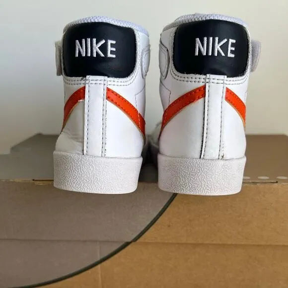 Nike Blazer Mid '77 White/ Orange Kids Sneakers -SZ  12 C
