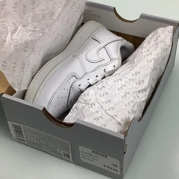 Nike Force 1 (TD) white white Low Tops size 10C toddler EUC