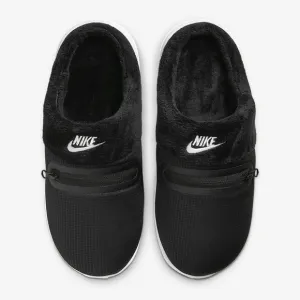 Nike | Women'sns black butter fleece lined Burrow slippers, white rubber soles 8