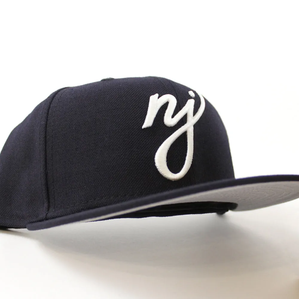 NJ Script New Era 59Fifty Fitted Hat (GITD NAVY Gray Under Brim)