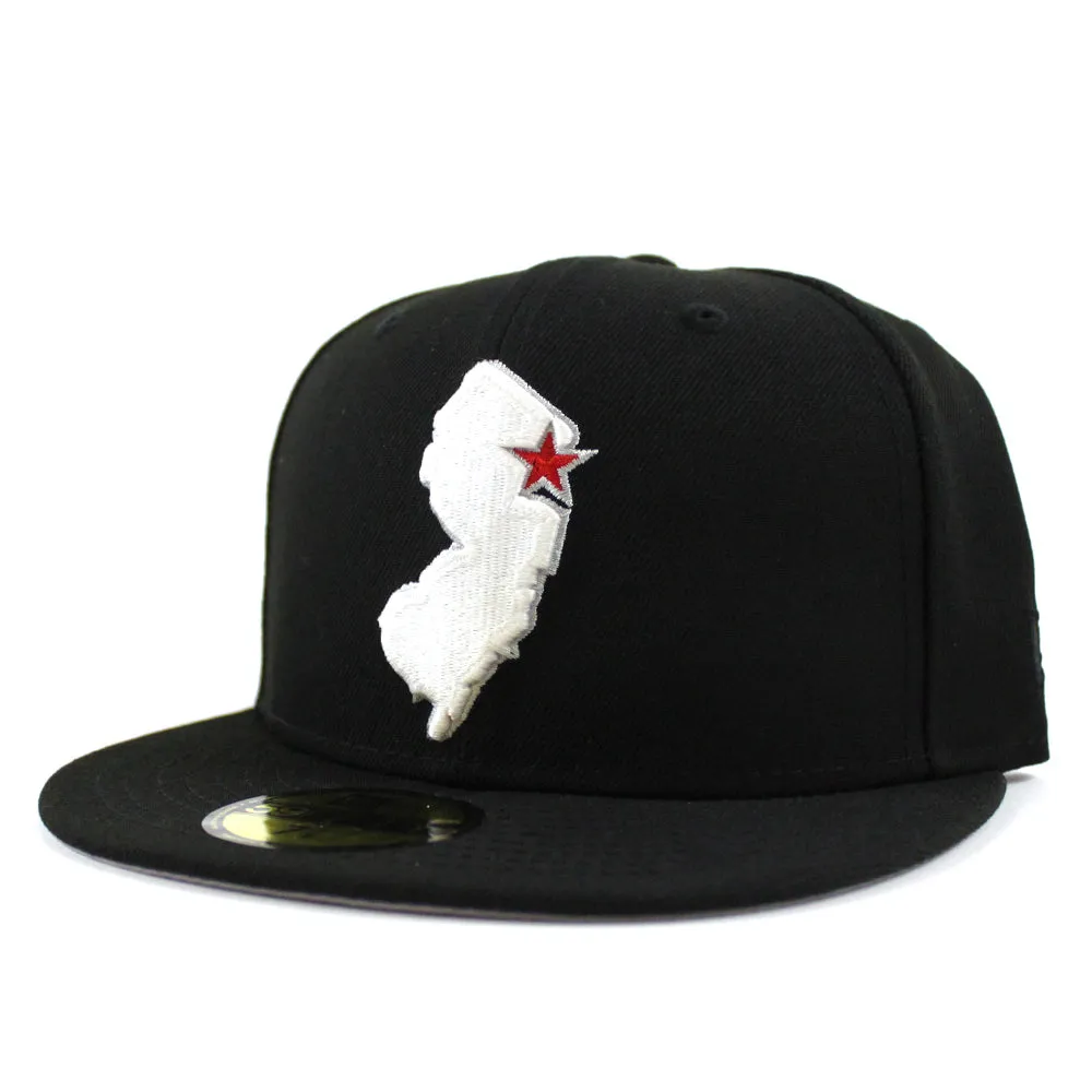 NJ State New Era 59Fifty Fitted Hat (GITD Black Gray Under Brim)