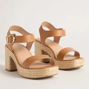 NWT TORRID Two Piece Platform Heeled Rope Sole Sandal Size 12WW