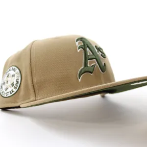 Oakland Athletics 1987 All Star game New Era 59Fifty Fitted Hat (GITD Khaki Rifle Green Under brim)