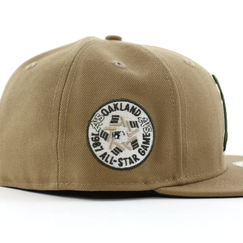 Oakland Athletics 1987 All Star game New Era 59Fifty Fitted Hat (GITD Khaki Rifle Green Under brim)