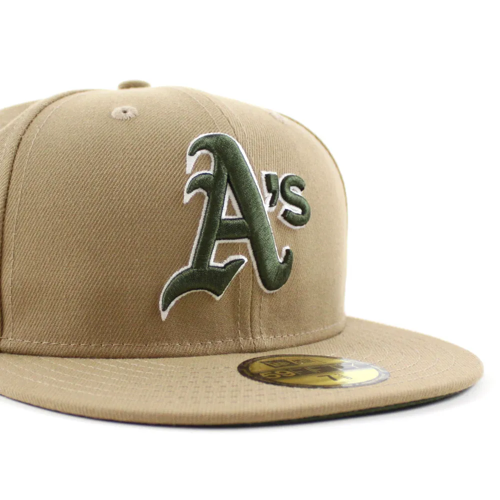 Oakland Athletics 1987 All Star game New Era 59Fifty Fitted Hat (GITD Khaki Rifle Green Under brim)