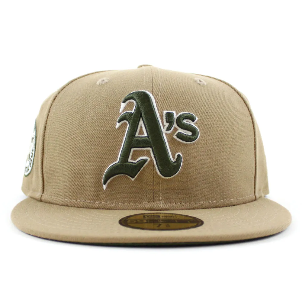 Oakland Athletics 1987 All Star game New Era 59Fifty Fitted Hat (GITD Khaki Rifle Green Under brim)