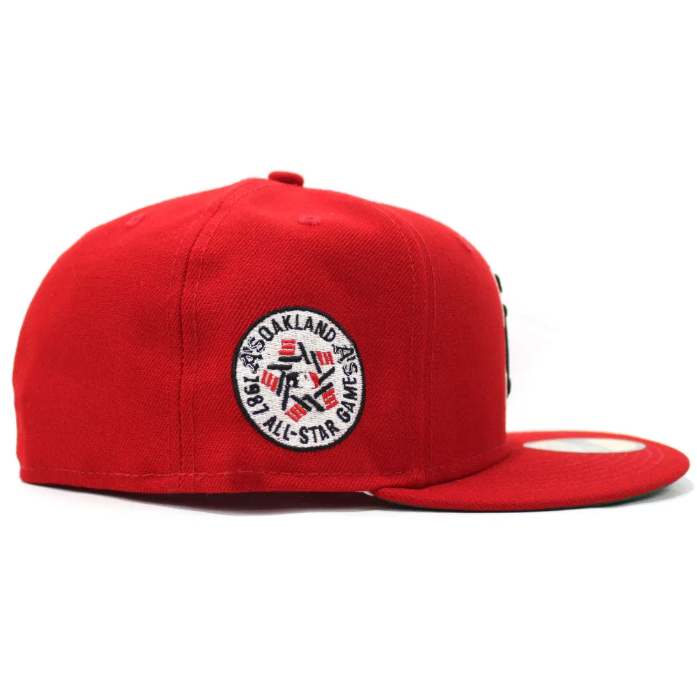 Oakland Athletics 1987 All-Star Game New Era 59Fifty Fitted Hat (GITD Red Green Under Brim)