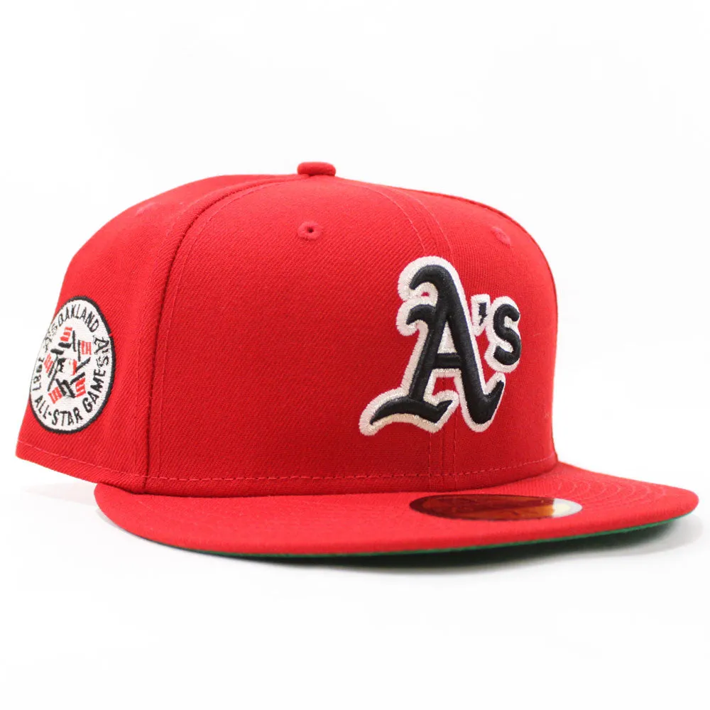 Oakland Athletics 1987 All-Star Game New Era 59Fifty Fitted Hat (GITD Red Green Under Brim)