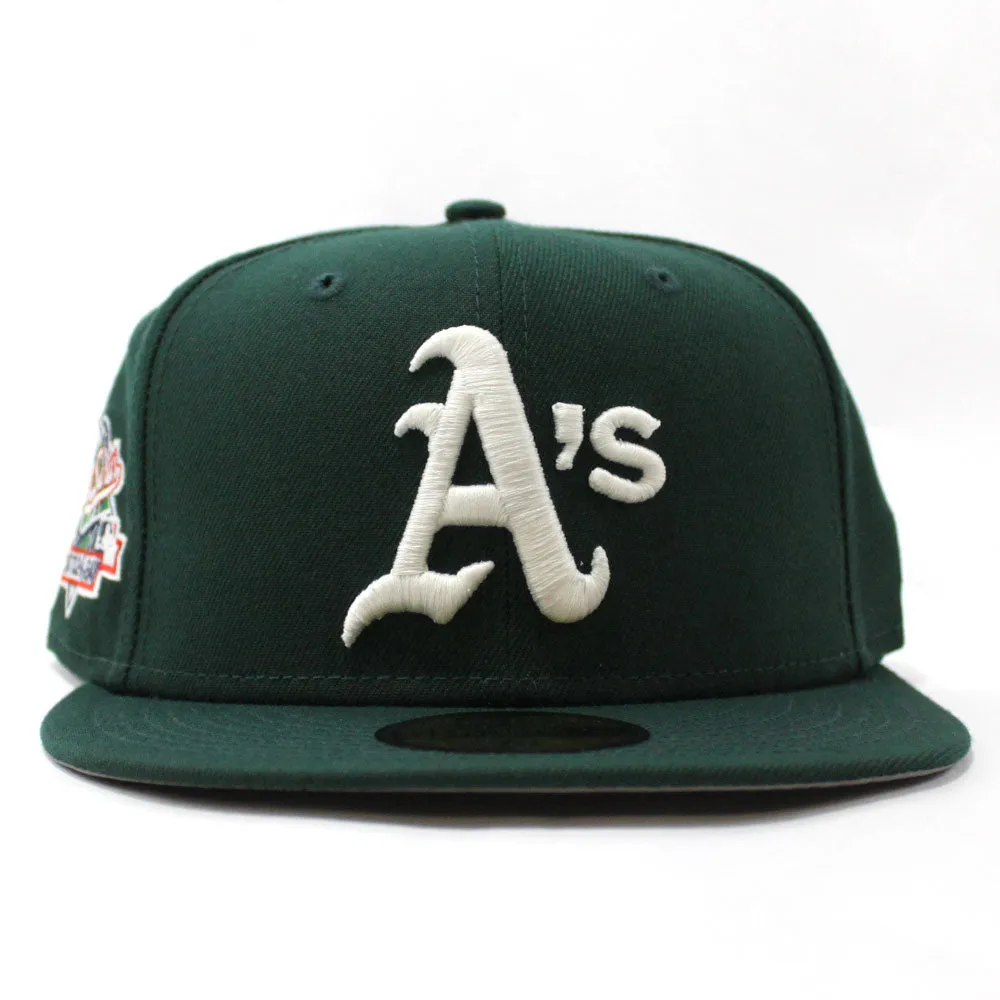Oakland Athletics 1989 Battle of the Bay World Series New Era 59Fifty Fitted Hat (Glow in the Dark Dark Green 3M Reflective Gray Under Brim)