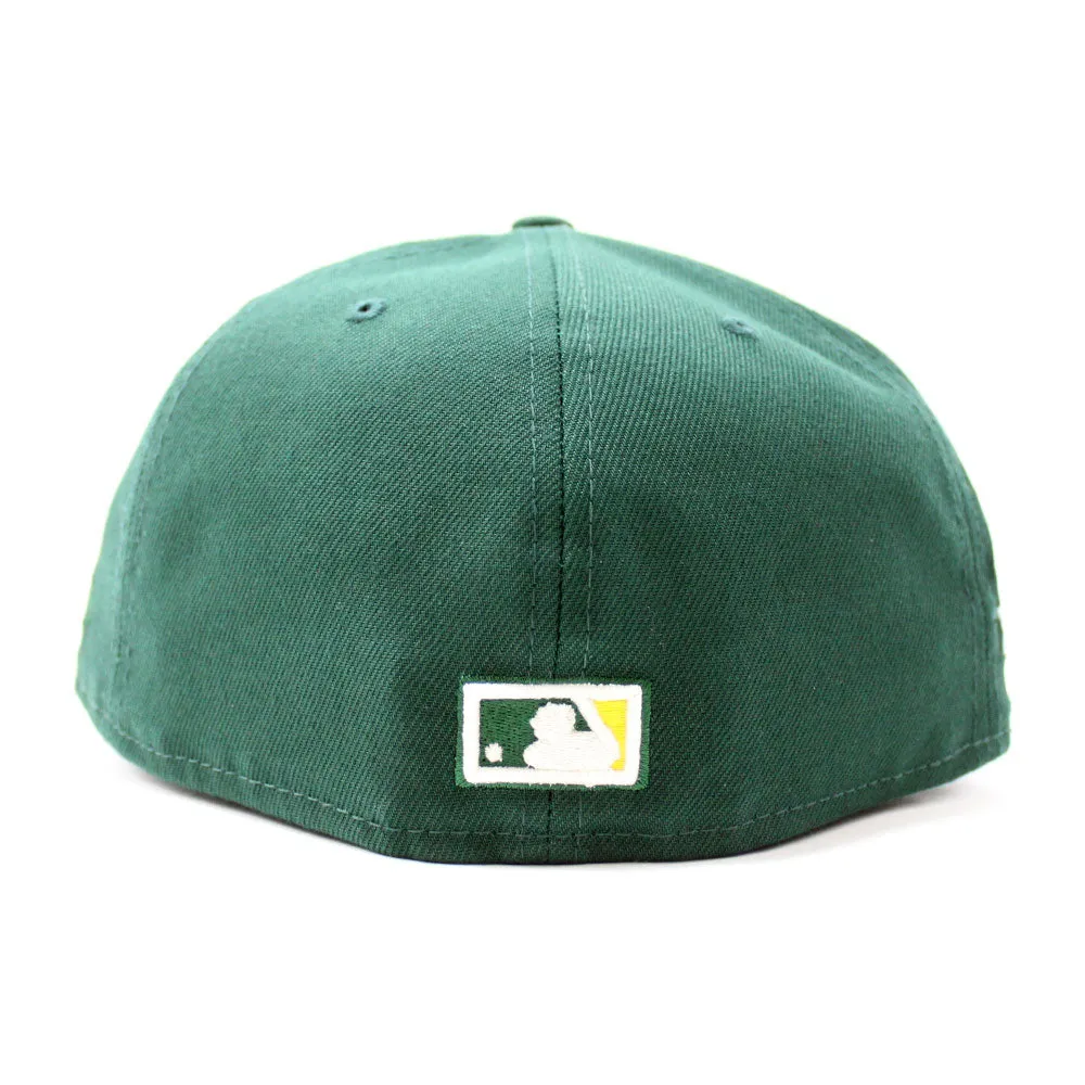 Oakland Athletics 1989 Battle of the Bay World Series New Era 59Fifty Fitted Hat (Glow in the Dark Dark Green 3M Reflective Gray Under Brim)