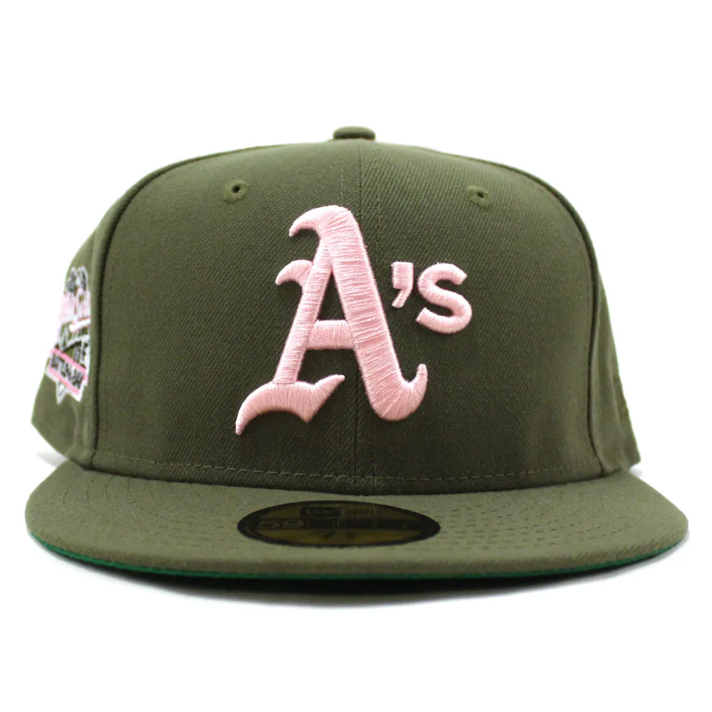 Oakland Athletics 1989 World Series Battle of The Bay New Era 59Fifty Fitted Hat V2 (Olive Green Under Brim)