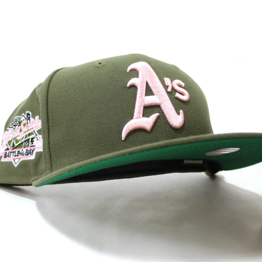 Oakland Athletics 1989 World Series Battle of The Bay New Era 59Fifty Fitted Hat V2 (Olive Green Under Brim)
