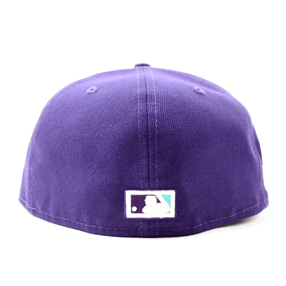 Oakland Athletics 1989 World Series New Era 59Fifty Fitted Hat (Glow in the Dark Purple Teal Under Brim)