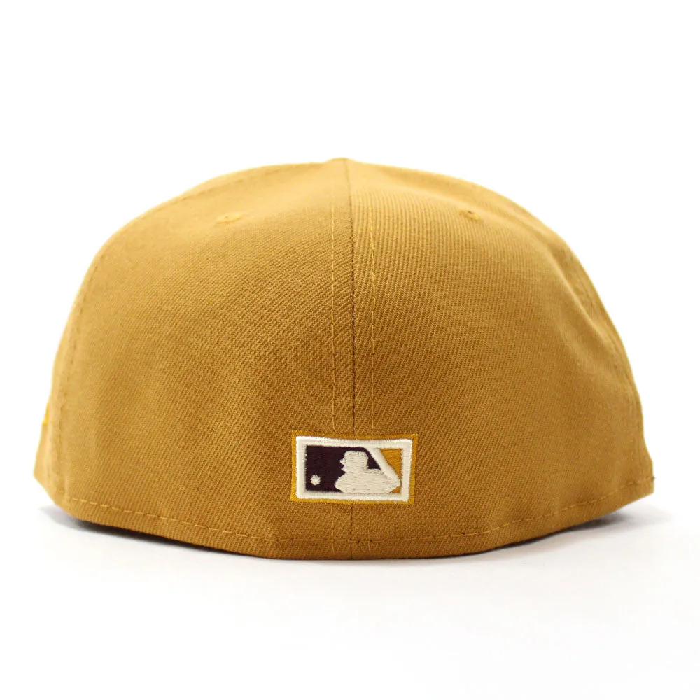Oakland Athletics 1989 World Series New Era 59Fifty Fitted Hat (Glow in the Dark Tan Maroon Under Brim)