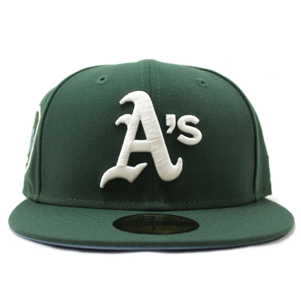 Oakland Athletics 50TH Anniversary New Era 59Fifty Fitted Hat (GITD Pine Green Sky Blue Under Brim)