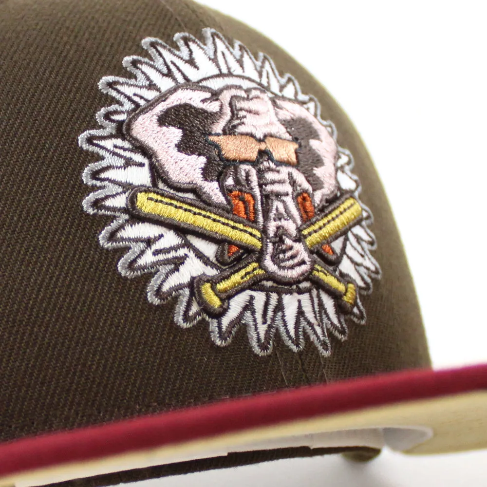 Oakland Athletics SWINGIN AS New Era 59Fifty Fitted Hat (Glow in the Dark Walnut Cardinal Vegas Gold Under Brim)