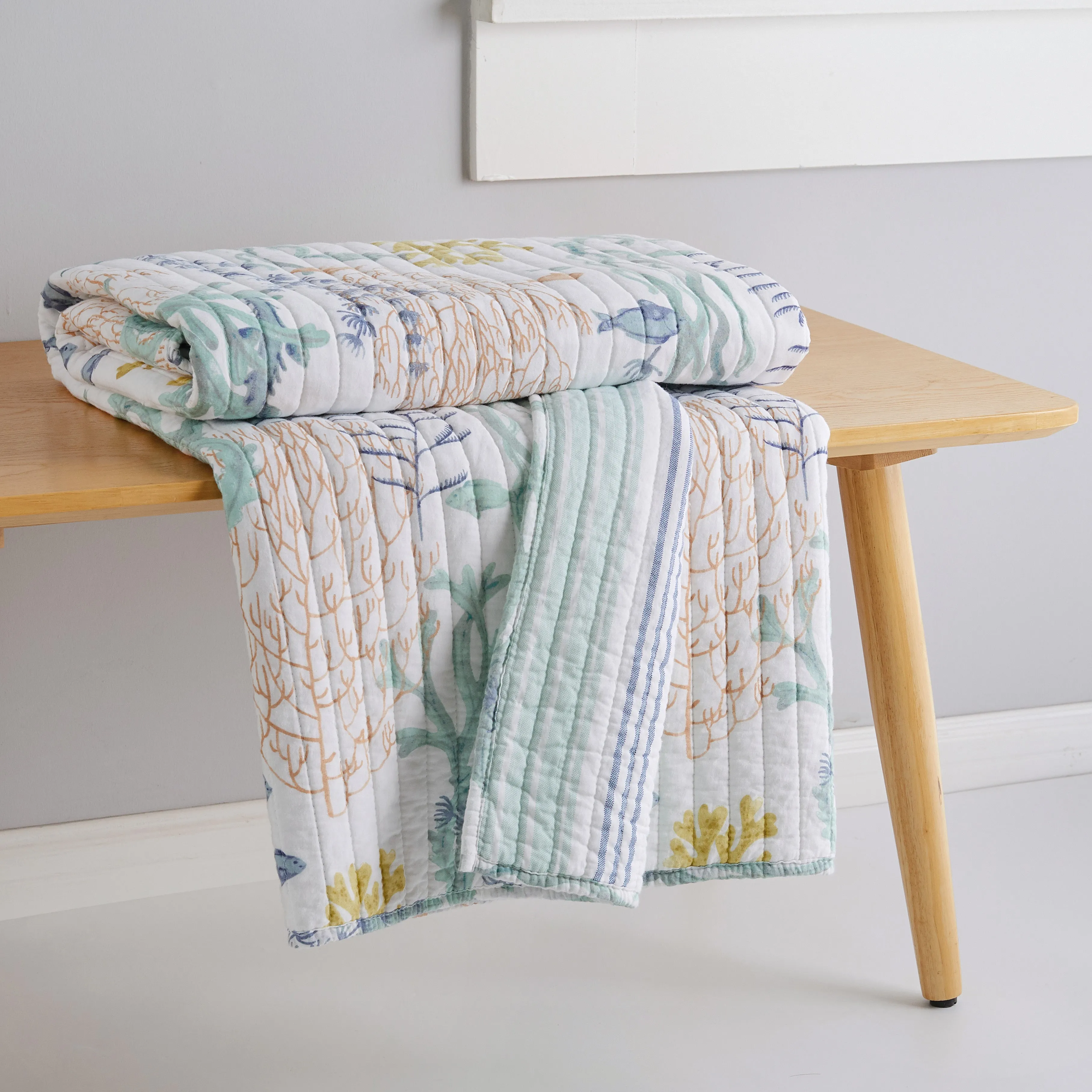 Ocean Meadow Quilted Throw