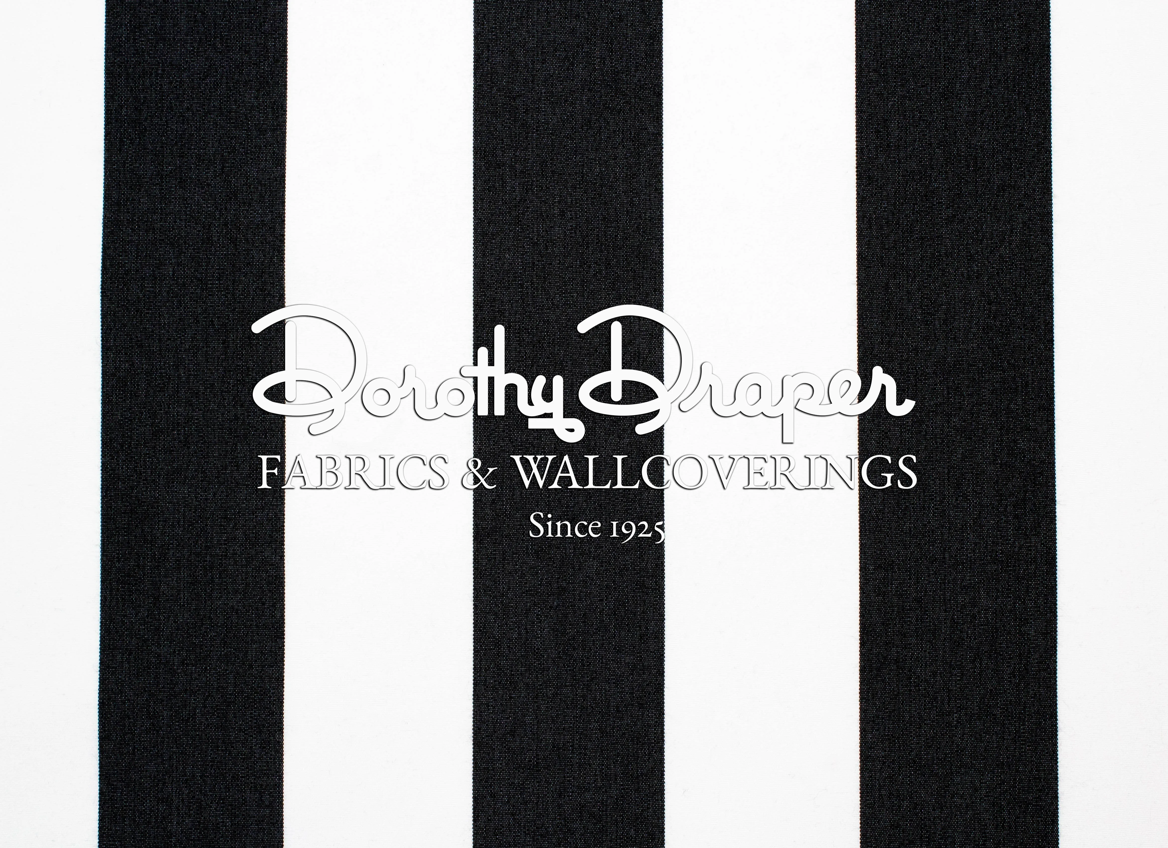 Outdoor Draper Stripe Black Fabric
