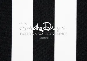 Outdoor Draper Stripe Black Fabric