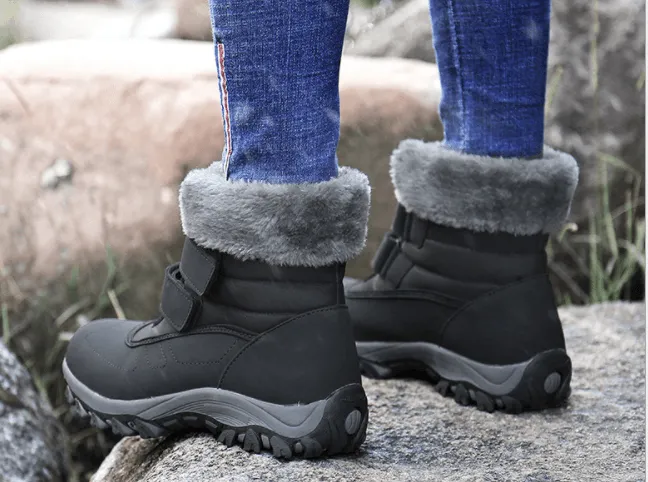 Outdoor Warm, Waterproof, Ski Boots, High-Tube, Thick-Soled Cotton Shoes, Plus Velvet Thickening